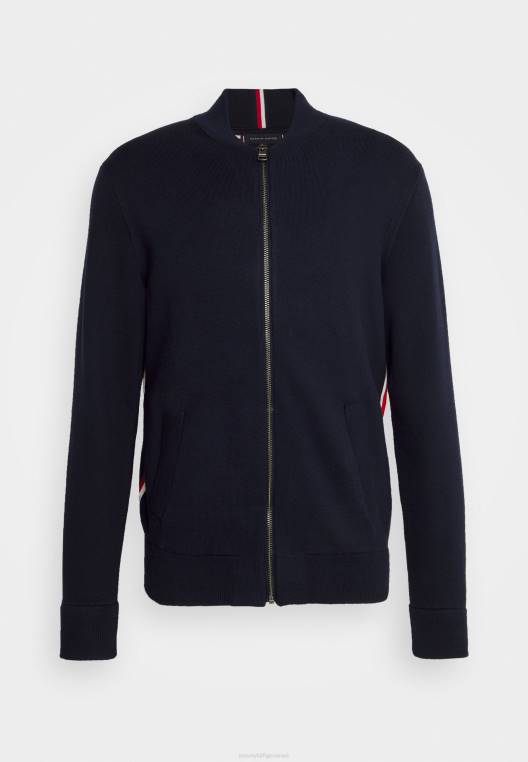 קרדיגן רוכסן בייסבל מתוחכם NX207939 שמיים מדבריים Tommy Hilfiger