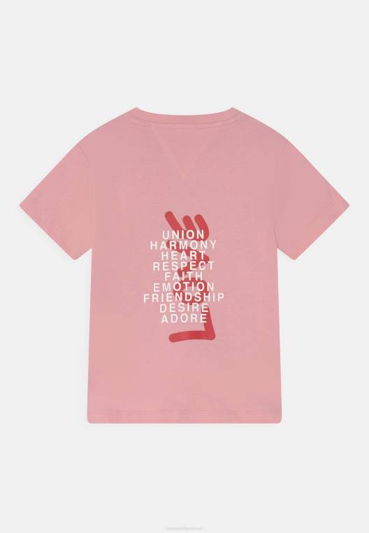 חולצת טי בהדפס טי של יום האהבה NX207942 ורוד קרחון Tommy Hilfiger