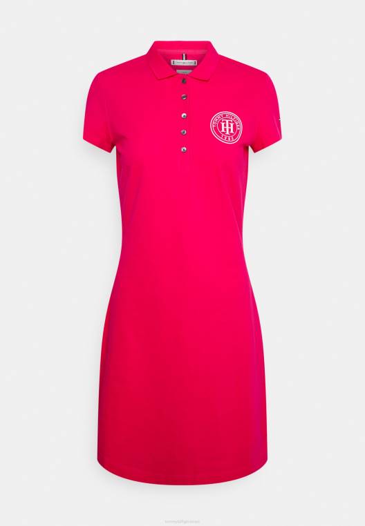 שמלת יום קצרה במעגל דק NX207945 פאר ורוד Tommy Hilfiger