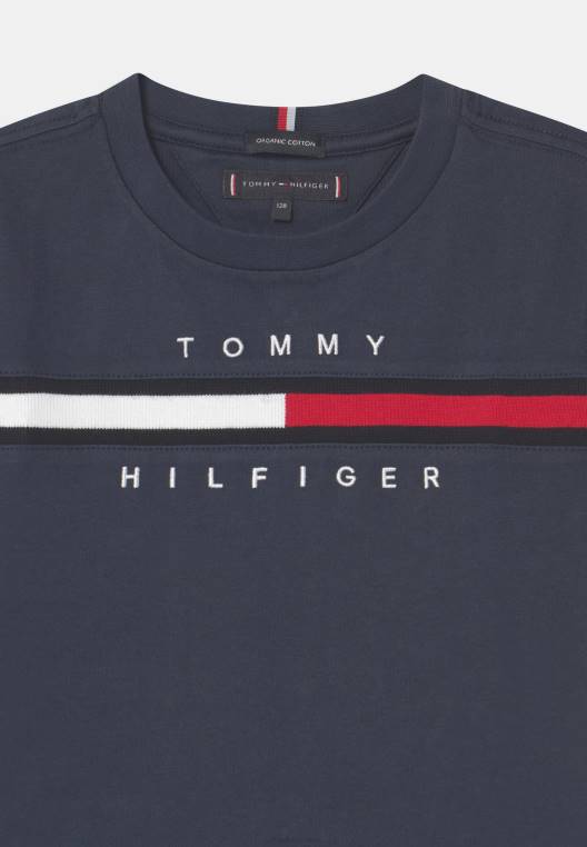 חולצת טריקו בהדפסת תוספת דגל NX207947 צי הדמדומים Tommy Hilfiger