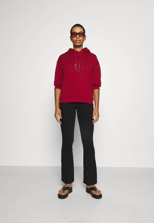 סווטשירט קפוצ'ון גרפי נינוח NX207974 רגאטה אדום Tommy Hilfiger