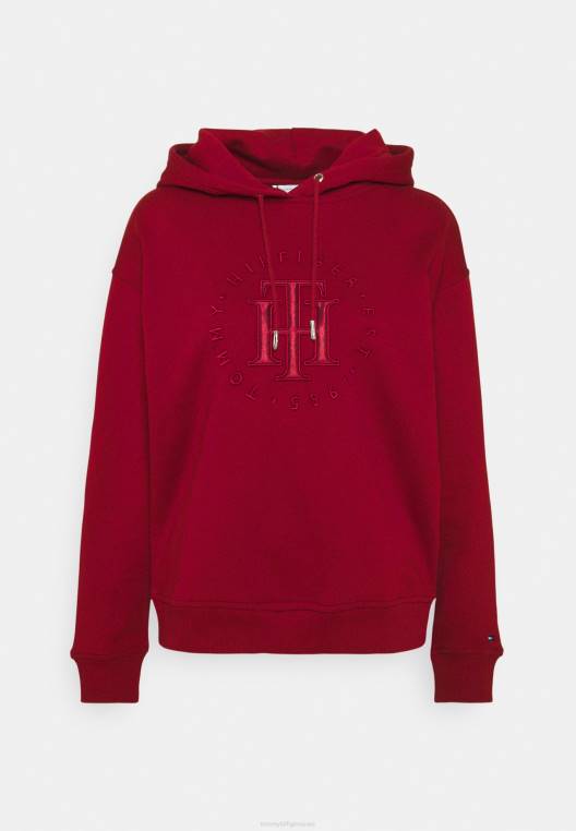 סווטשירט קפוצ'ון גרפי נינוח NX207974 רגאטה אדום Tommy Hilfiger