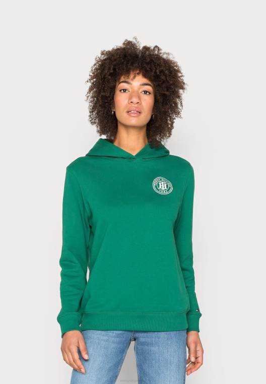 סווטשירט קפוצ'ון עיגול רגיל NX207988 אמרלד טרופית Tommy Hilfiger