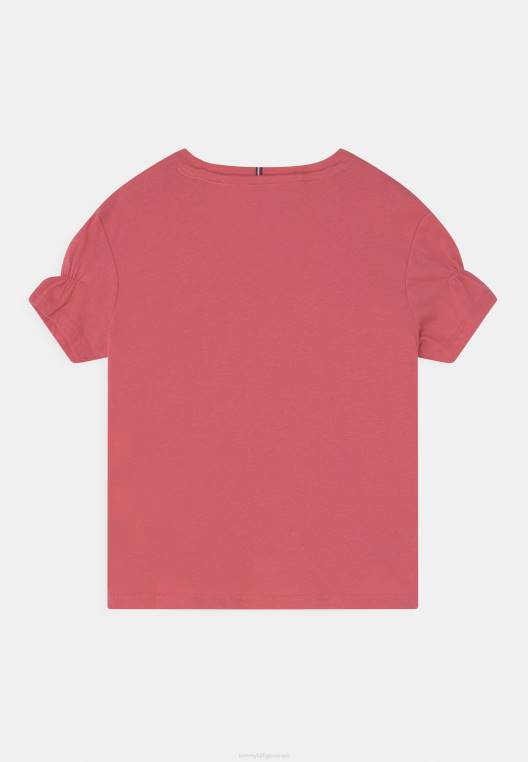 חולצת טי בהדפס דגל לב NX207992 אבטיח עמוק Tommy Hilfiger