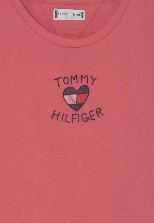 חולצת טי בהדפס דגל לב NX207992 אבטיח עמוק Tommy Hilfiger