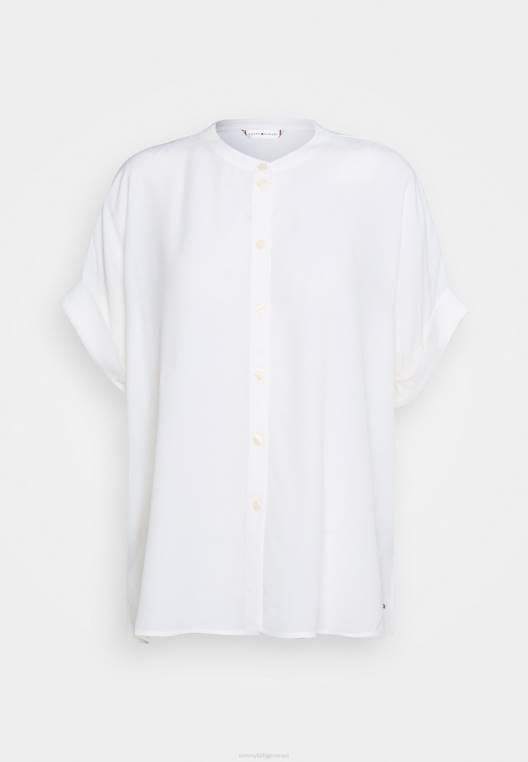 חולצת קרפ מכופתרת NX207996 אקרו Tommy Hilfiger