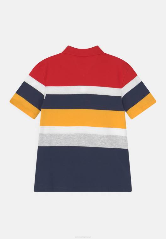 חולצת פולו פס ארכיון NX208002 צי הדמדומים Tommy Hilfiger