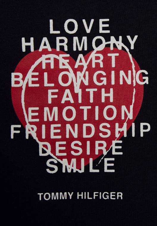 חולצת טריקו בהדפס יוניסקס ליום האהבה NX208008 שמיים מדבריים Tommy Hilfiger