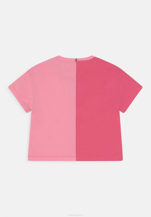 חולצת טריקו בהדפס טי שני גוונים NX208009 ורוד טרי Tommy Hilfiger