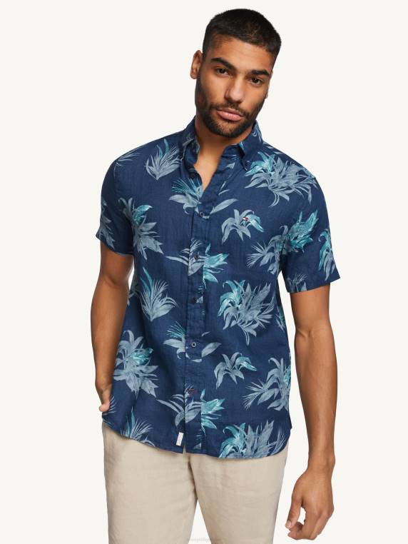 חולצת עלי פשתן פרימיום NX20800 חיל הים כולו Tommy Hilfiger