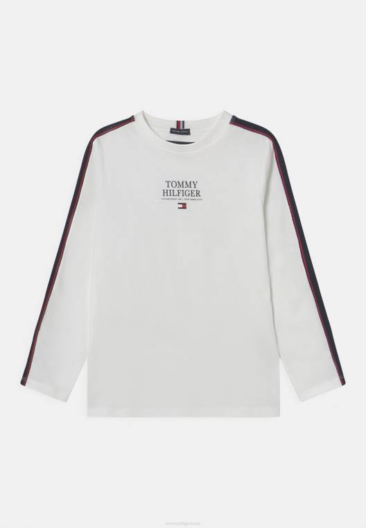 טופ לוגו טי עם שרוולים ארוכים NX208033 לבן Tommy Hilfiger