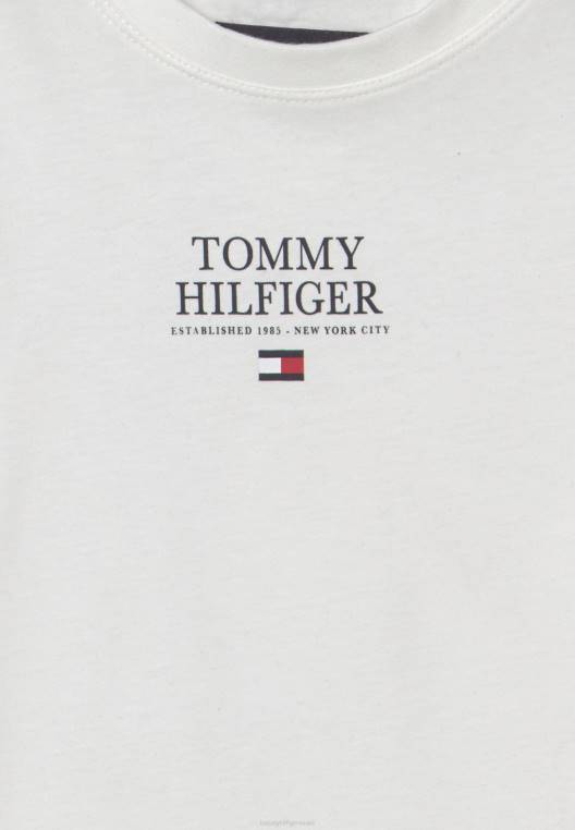 טופ לוגו טי עם שרוולים ארוכים NX208033 לבן Tommy Hilfiger
