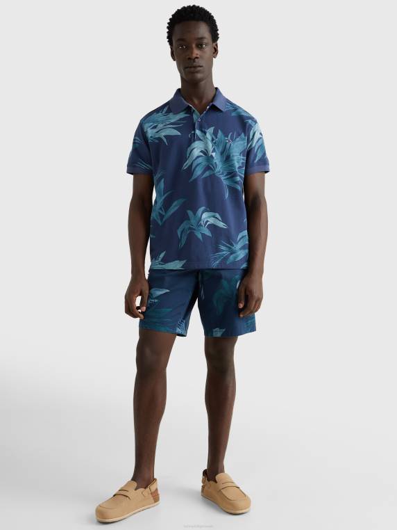 פולו בהדפס עץ דקל NX20803 שמיים מדבריים/רב Tommy Hilfiger