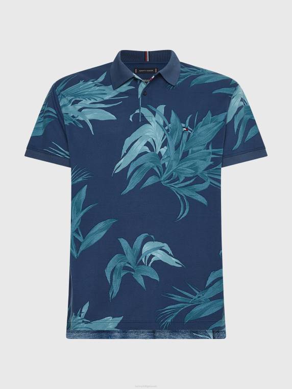 פולו בהדפס עץ דקל NX20803 שמיים מדבריים/רב Tommy Hilfiger