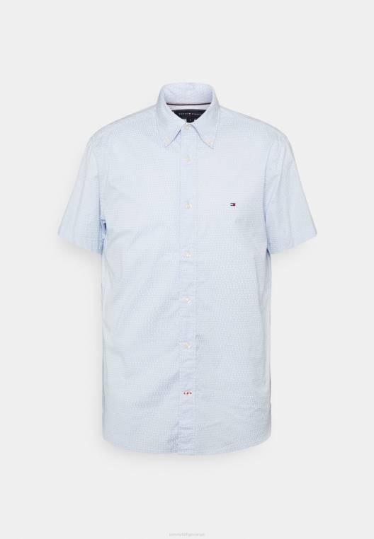 חולצה רכה בהדפס מיקרו NX208048 כחול מבריז/לבן אופטי Tommy Hilfiger