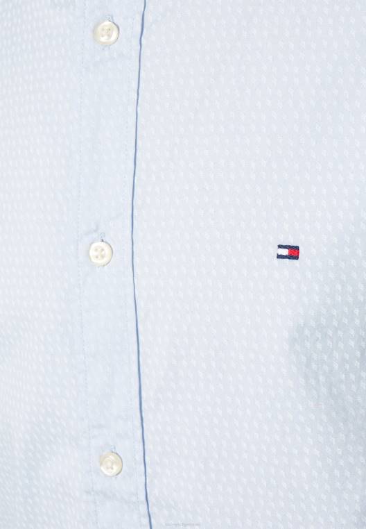 חולצה רכה בהדפס מיקרו NX208048 כחול מבריז/לבן אופטי Tommy Hilfiger