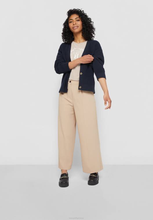 חולצת טי רגילה עם הדפס טי טי פתוח NX208051 בז' Tommy Hilfiger