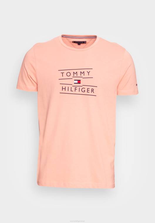 חולצת טריקו בהדפס יוניסקס מוערמים מודבקים NX208071 גויאבה Tommy Hilfiger