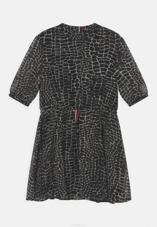 שמלת קוקטייל/שמלת מסיבה מודפסת NX208080 שָׁחוֹר Tommy Hilfiger