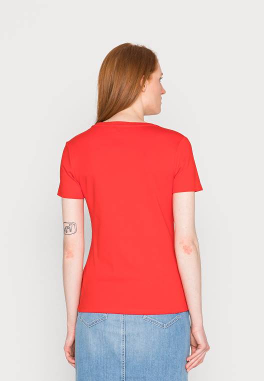 חולצת טריקו בסיסית עם צווארון עגול דק NX208085 זיקוקין Tommy Hilfiger