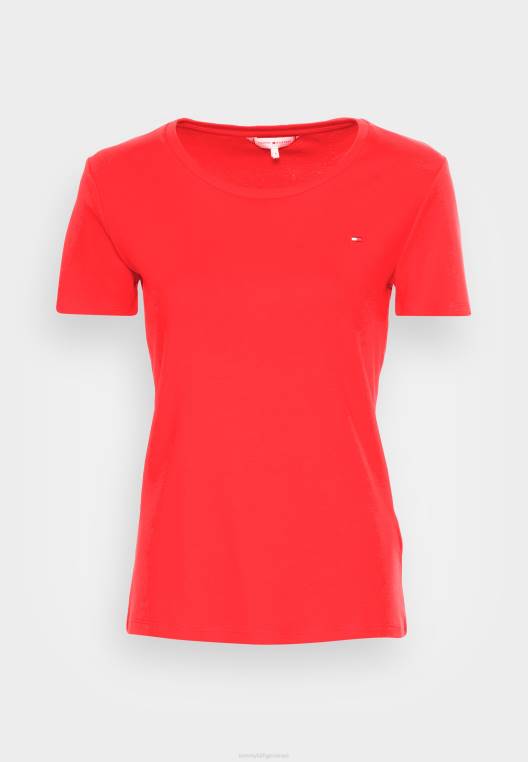 חולצת טריקו בסיסית עם צווארון עגול דק NX208085 זיקוקין Tommy Hilfiger