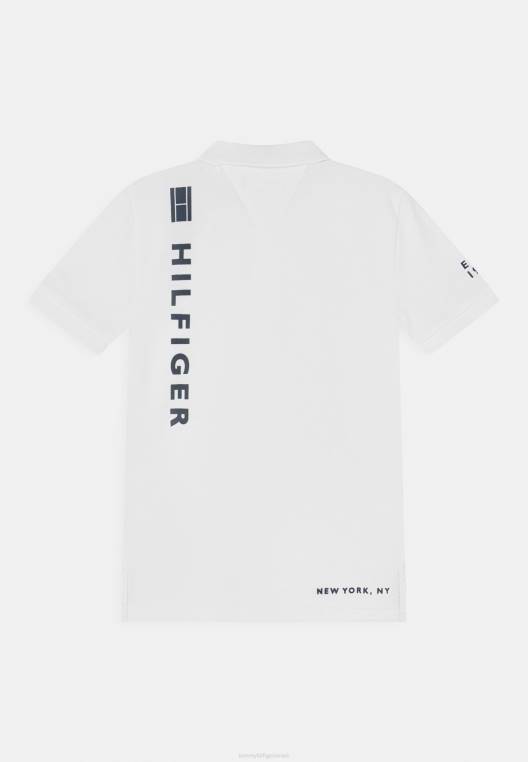חולצת פולו מרובת מיקום NX208088 לבן Tommy Hilfiger