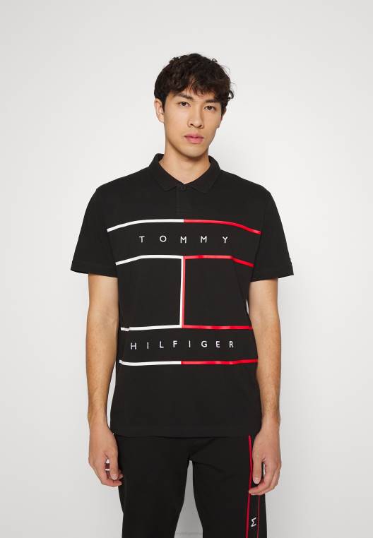 חולצת פולו דגל גדולה NX208094 שָׁחוֹר Tommy Hilfiger