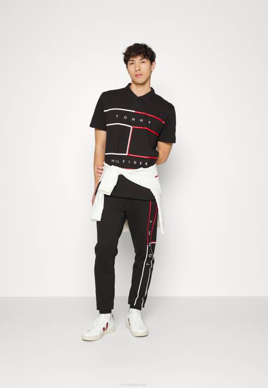 חולצת פולו דגל גדולה NX208094 שָׁחוֹר Tommy Hilfiger