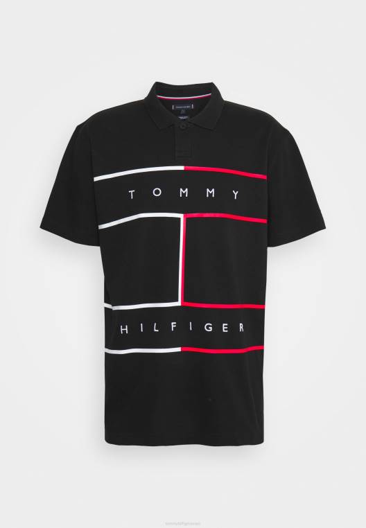 חולצת פולו דגל גדולה NX208094 שָׁחוֹר Tommy Hilfiger