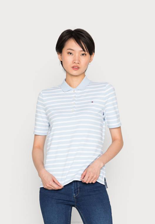 חולצת פולו פס רגילה NX208096 ברטון stp/בריזי כחול לבן Tommy Hilfiger