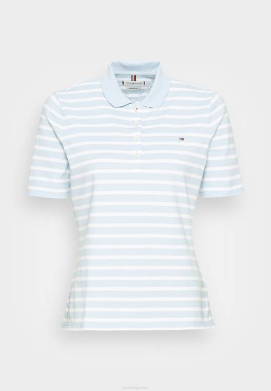 חולצת פולו פס רגילה NX208096 ברטון stp/בריזי כחול לבן Tommy Hilfiger