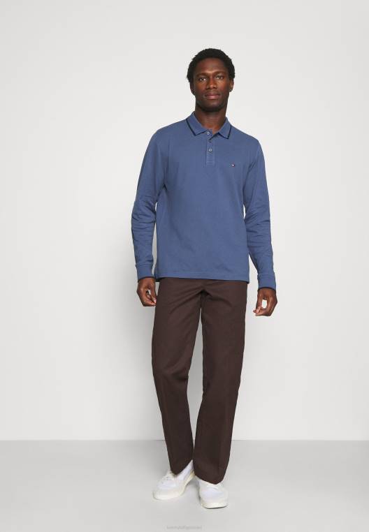 חולצת פולו רגילה עם קצה בסיסי NX208097 אינדיגו דהוי Tommy Hilfiger