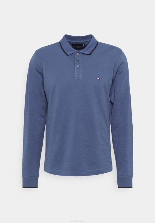 חולצת פולו רגילה עם קצה בסיסי NX208097 אינדיגו דהוי Tommy Hilfiger