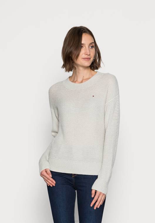 מגשר סוודר דו גוונים NX208107 אברש אפור בהיר Tommy Hilfiger