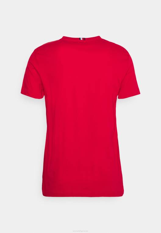 חולצה קטנה בהדפס גרפי במרכז NX208113 אדום ראשוני Tommy Hilfiger