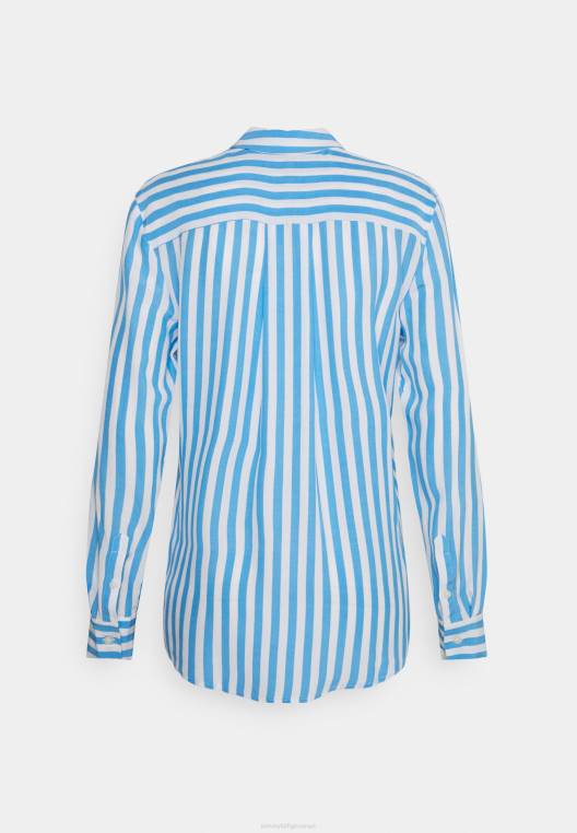 חולצה מכופתרת של מונגרמה פלור NX208127 בנקאי/הידרנגאה כחול Tommy Hilfiger