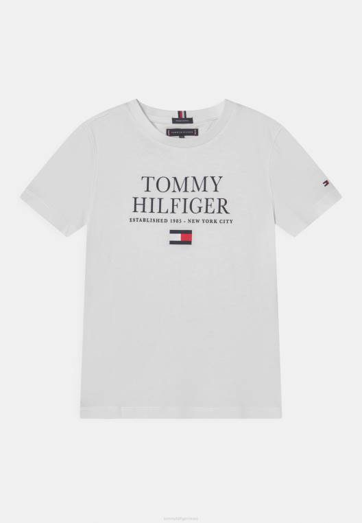 חולצת טי עם הדפס לוגו NX208131 לבן Tommy Hilfiger