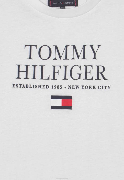 חולצת טי עם הדפס לוגו NX208131 לבן Tommy Hilfiger