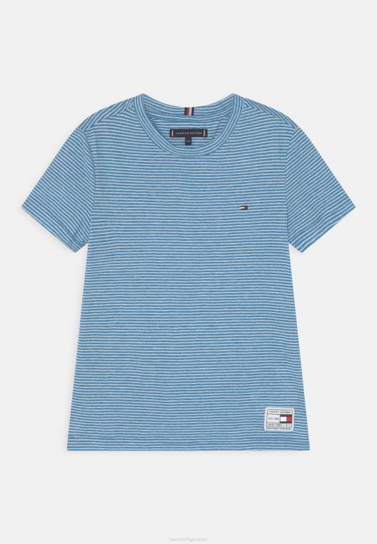 חולצת טריקו בהדפס פס ג'אספי NX208144 רגאטה כחולה Tommy Hilfiger