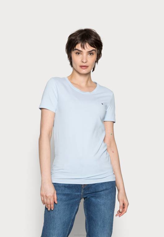 חולצת טריקו בסיסית עגולה ומוצקה NX208147 כְּחוֹל Tommy Hilfiger