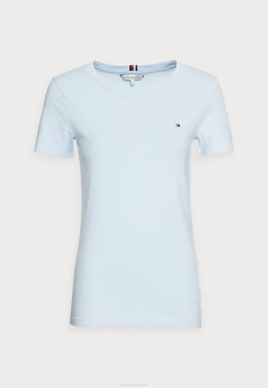 חולצת טריקו בסיסית עגולה ומוצקה NX208147 כְּחוֹל Tommy Hilfiger