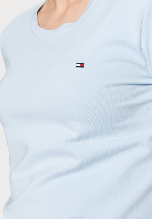 חולצת טריקו בסיסית עגולה ומוצקה NX208147 כְּחוֹל Tommy Hilfiger