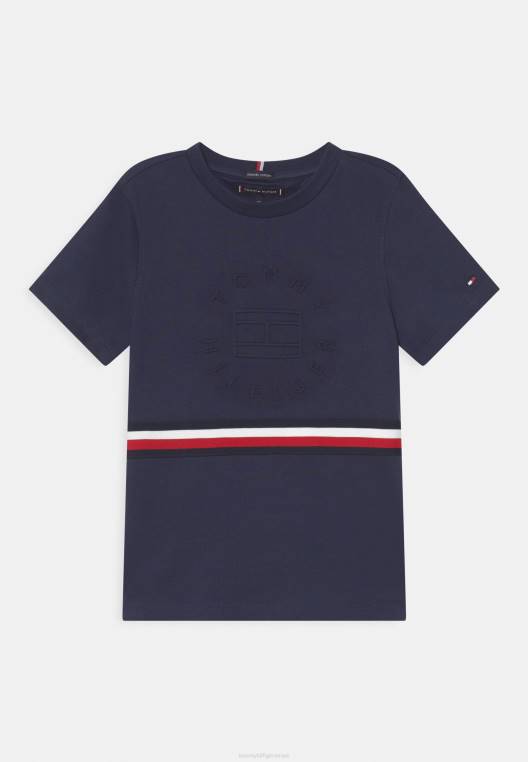 חולצת טריקו גלובלית עם הדפס בולטות NX208167 צי הדמדומים Tommy Hilfiger