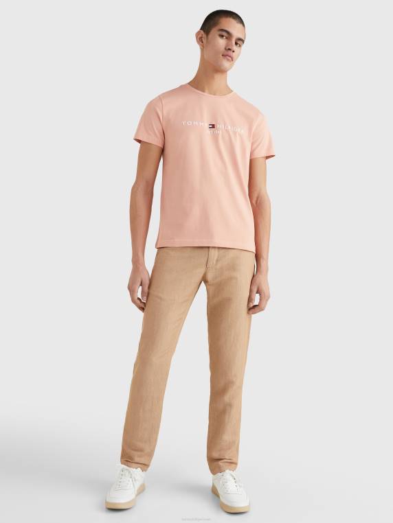 חולצת טי מכותנה אורגנית בגזרה דקיקה NX20816 גויאבה Tommy Hilfiger