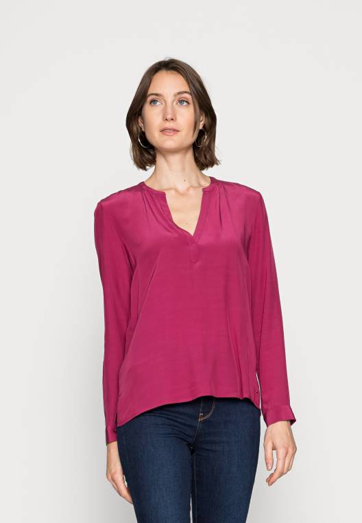 חולצה מוצקה NX208198 אודם ארגמן Tommy Hilfiger