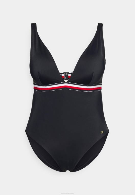 משולש בגד ים עקום חלק אחד NX208201 שמיים מדבריים Tommy Hilfiger