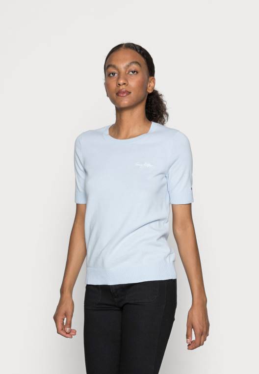 חולצת טריקו בסיסית NX208212 כחול מבריז Tommy Hilfiger