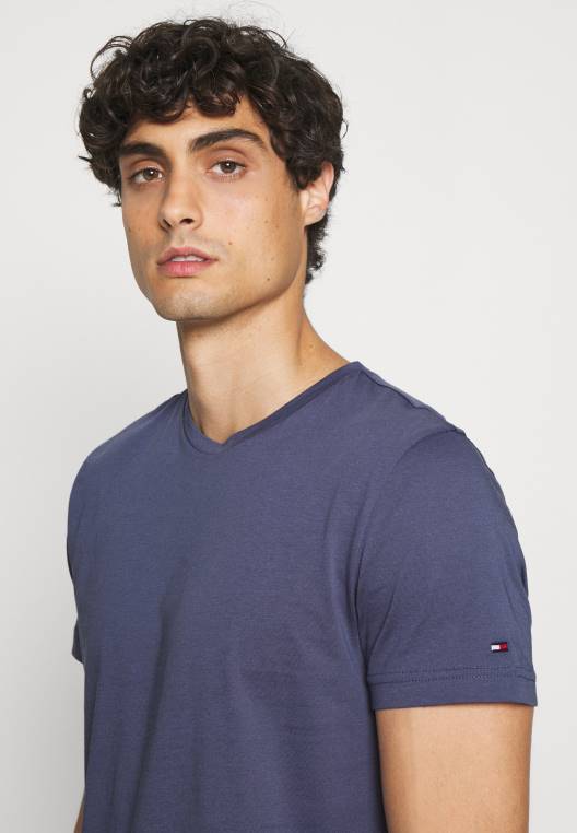 חולצת טי עם הדפס לוגו NX208219 אינדיגו דהוי Tommy Hilfiger