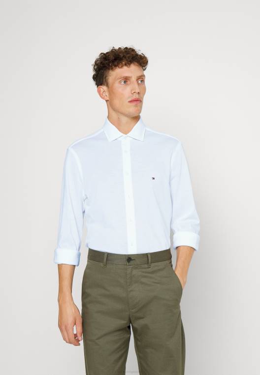 חולצת פולו חולצה מוצקה NX208225 לבן Tommy Hilfiger