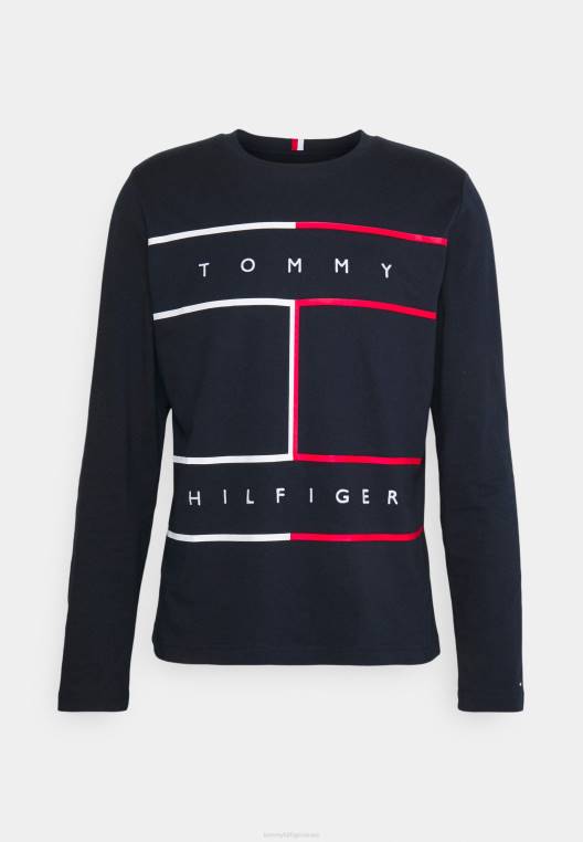 טופ דגל גדול עם שרוולים ארוכים NX208235 שמיים מדבריים Tommy Hilfiger